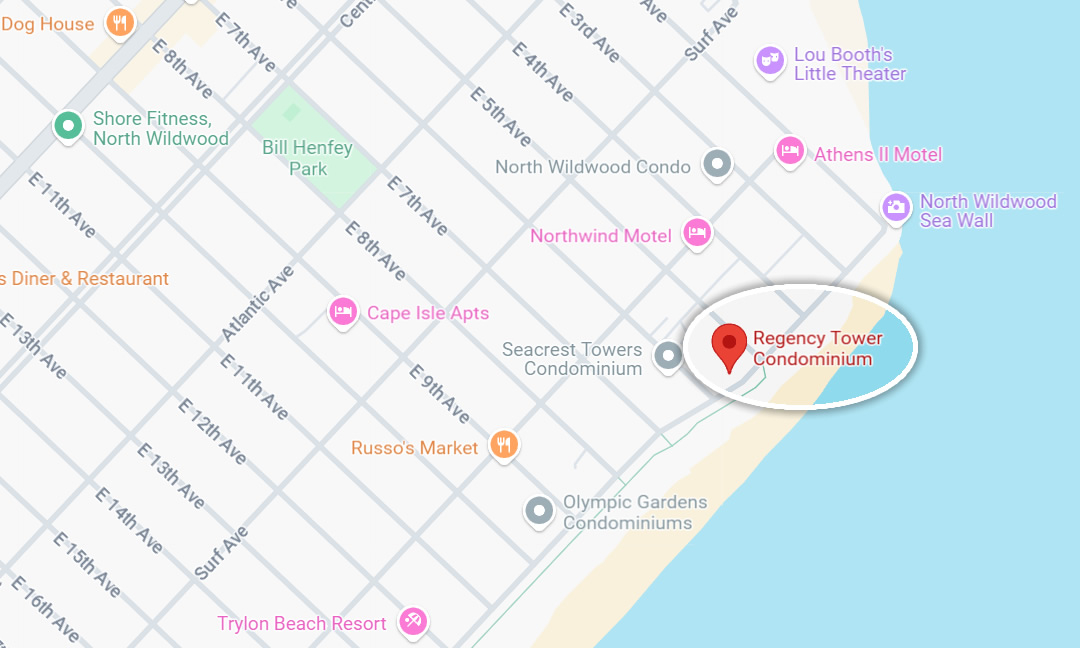 Map showing Regency Tower Condominium